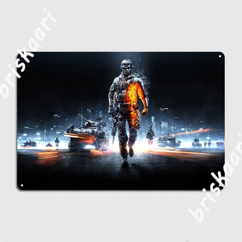 Battlefield 3 Gioco Merchandise Metal Sign Pub Garage Poster Club Design Tin Sign Poster