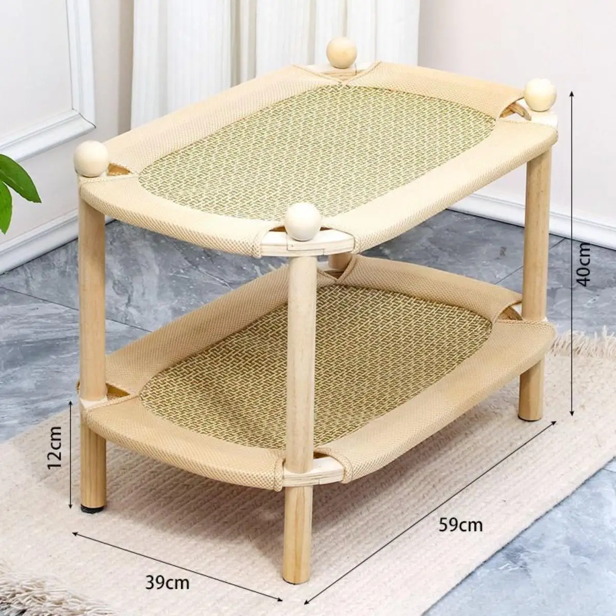 Cat Scratcher Mat, Comfortable Sleeping Interactive Play Toy, Double Layer Cats Scratch Couch Cat Sofa Bed for Kitten