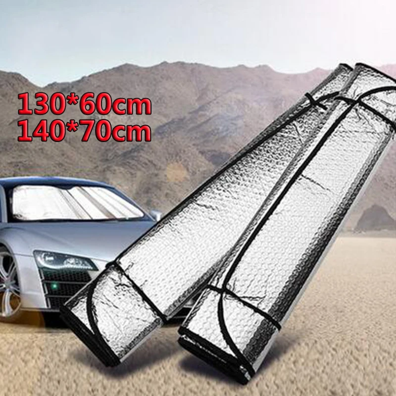 

140x70CM Car Sun Shade UV Visiere Protection Curtain Sunshade Film Windshield Visor Front Windshield Sunshade Cover Picnic Mat