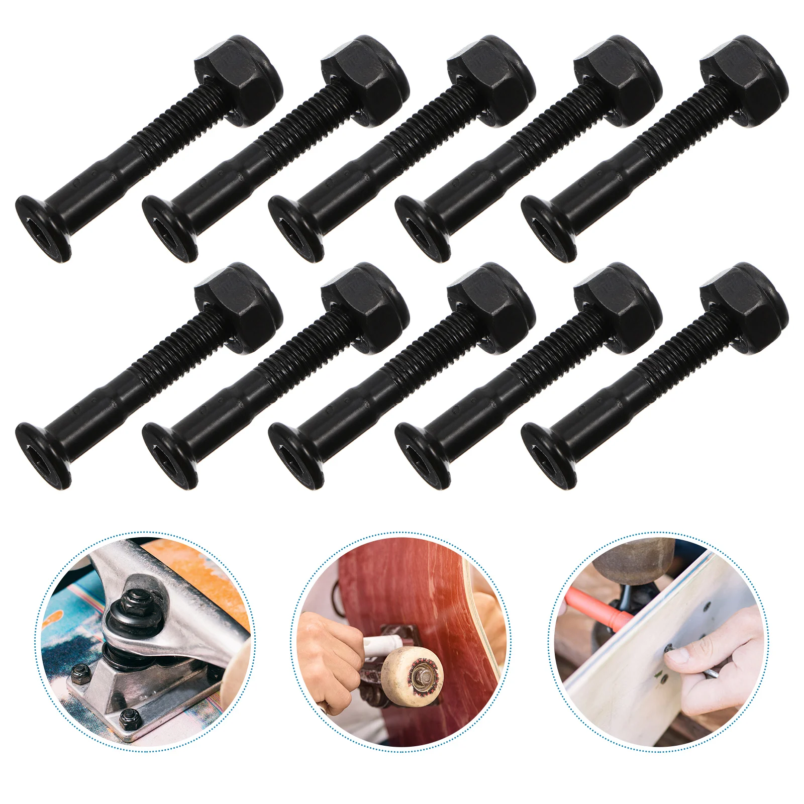 40 Sets Skateboard Bridge Studs Hardware Screw Mounting Kit Longboard Nuts Bolts Screws