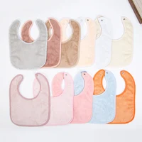 Serviette éponge solide pour bébé, bavoirs en coton doux, serviette de salive réglable, coréen pour enfants garçons et filles, Bandanas de poche, vêtements d'alimentation pour rots 5