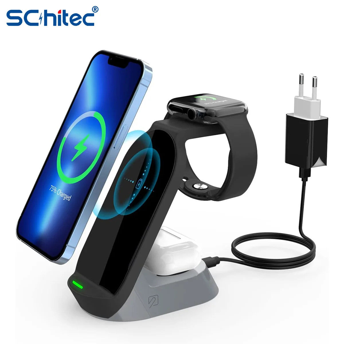 

15W 4 In 1 Wireless Charger for iPhone 14 13 12 11 XS Mini Pro iWatch AirPods Qi Fast Charging Stand for Magsafe Charger