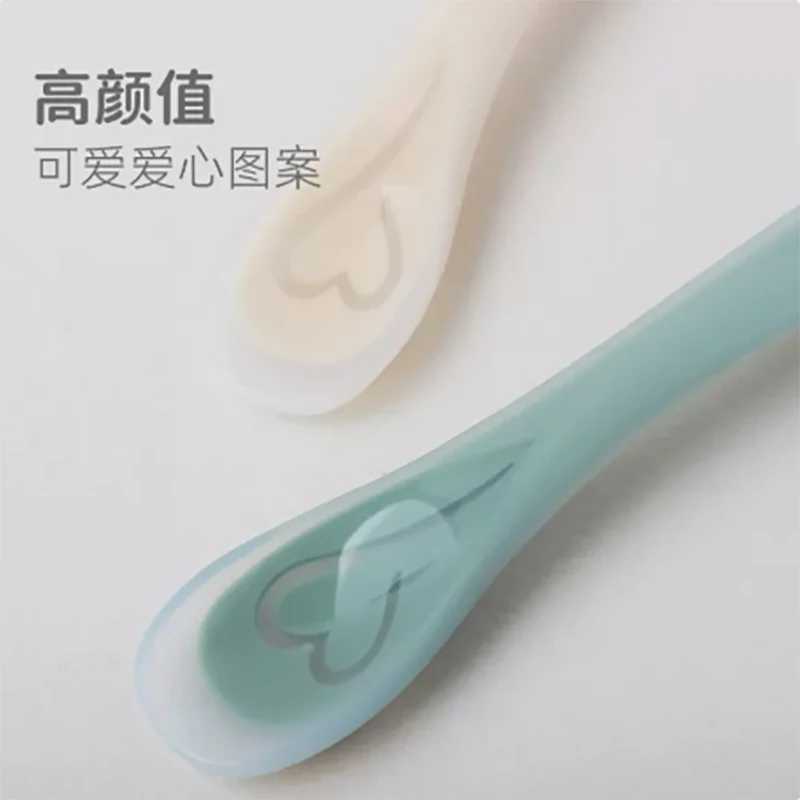 

Korean moudui silica gel complementary food spoon baby feeding spoon tableware children eating baby silica gel soft spoon middle