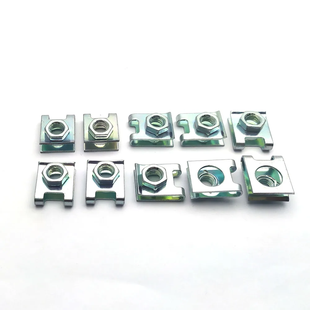 10 Set Plastic Cover Silver Stainless Steel Screw Bolt and U Type Clips with Nut M6 6mm M5 5mm for Motorcycle Scooter ATV Moped - Image 5
