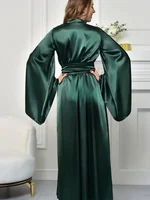 Maxi Bridal Robe Floor Length Wedding Kimono Satin Bachelorette Party Dressing Gown Boudoir Robe Gift for Friend Sexy Long Dress - Image 3