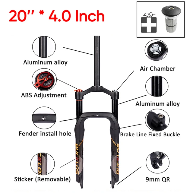BUCKLOS 26 Inch MTB Air Fork Snow Fat Mountain