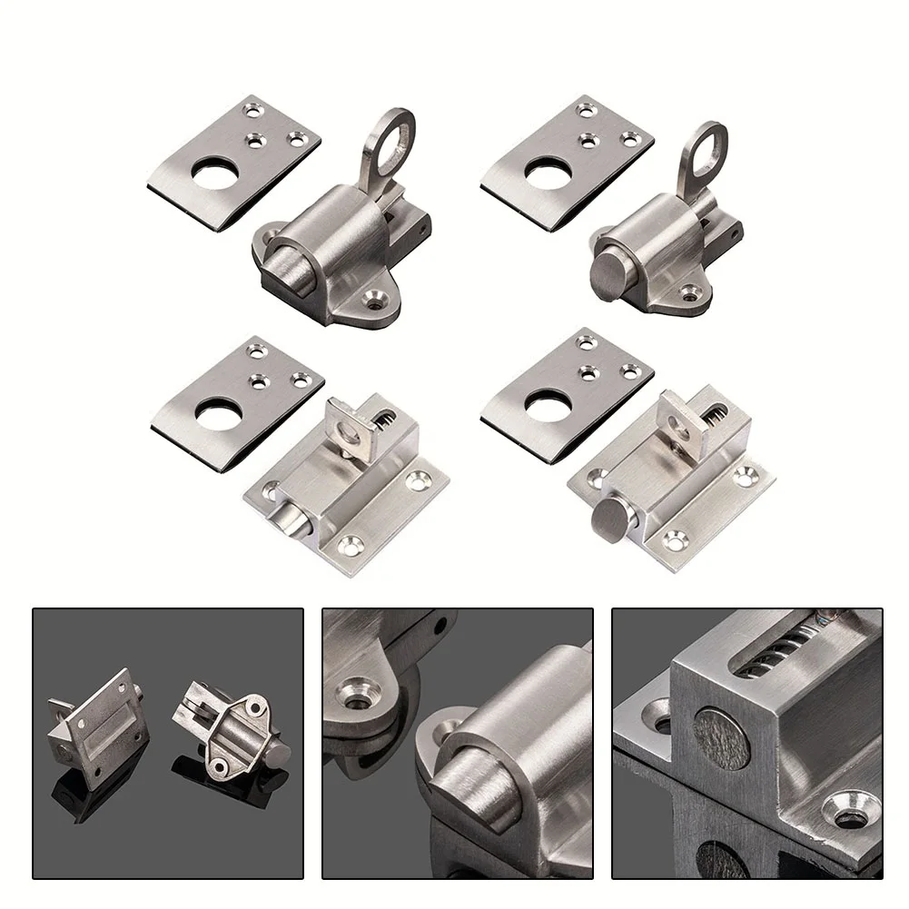 

1PCS Self-closing Automatic Stainless Steel Lock Spring Latch Locks Anti-theft Door Latches Home Renovation DIY Supplies
