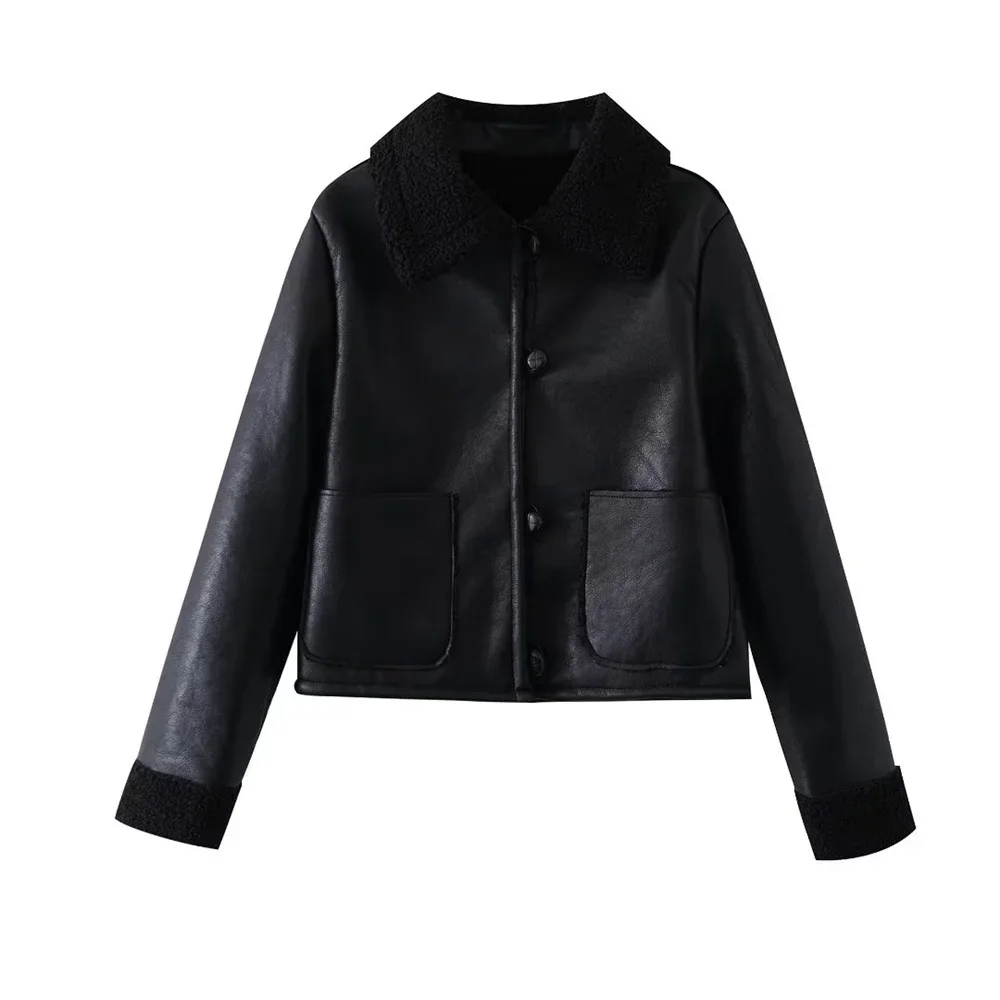 2025 New factories directly supply fur integrated belt buckle zipper digging bag rabbit fur thickened jacket 6536