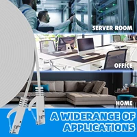 Cat 6 Ethernet Cable Flat Internet Network Cables Cat6 Ethernet Patch Cable Short White Computer LAN Cable with Snagless RJ45 6