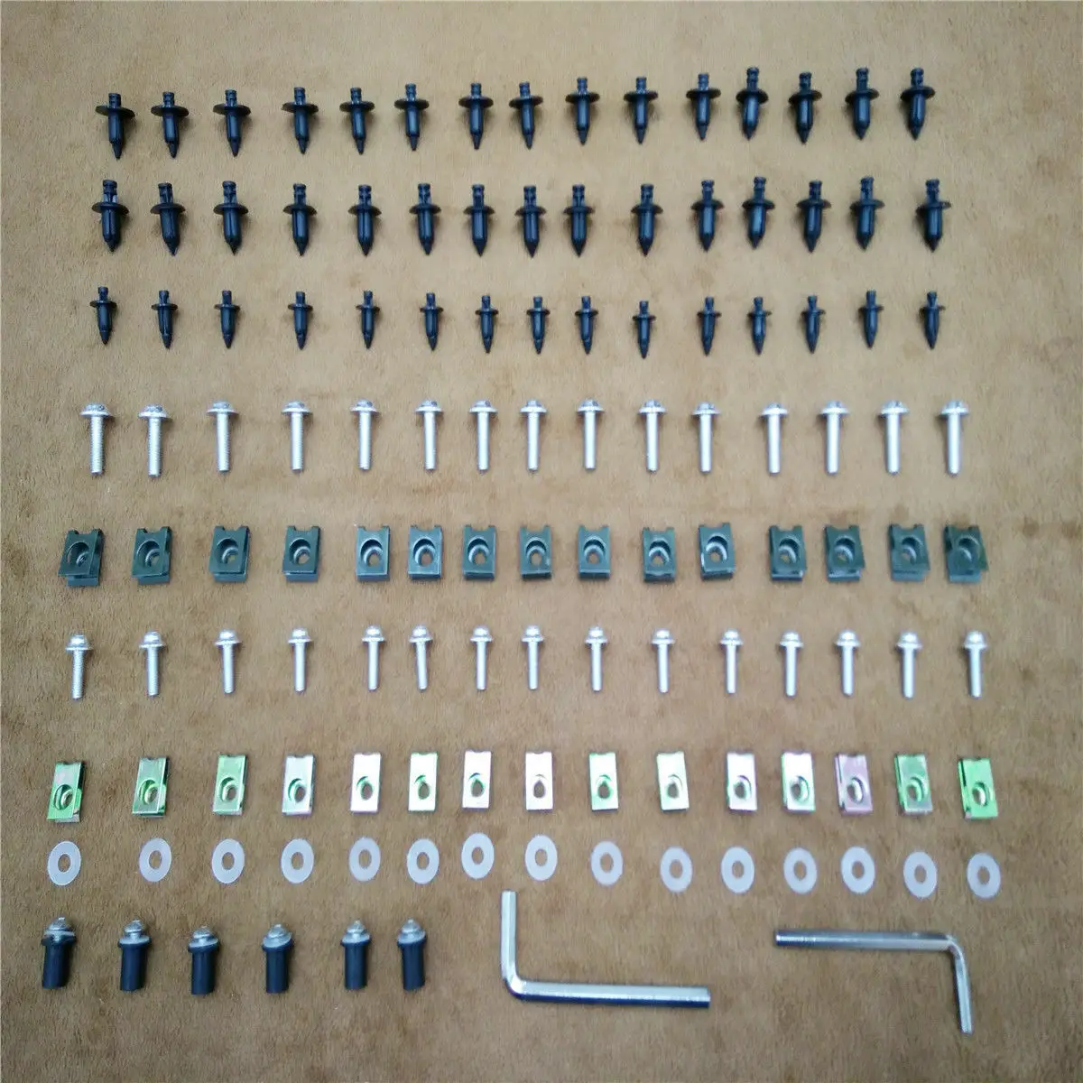 

Motorcycle Accessories 88PCS Universal Fairing Bolt Kit Body Screws Clips For Kawasaki ZX14 2006-2011