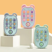 Baby BPA Free Silicone Teether Toys Bear Mobile Phone Remote Control Shape Teether Kids Sensory Soothing Toys for Babies Gifts 1
