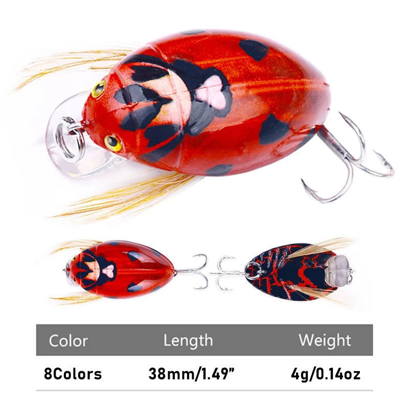 38mm 4g Minnow Lure Topwater Insect Wobblers Fishing Baits Floating Bionics Beetle Bass Lure Mini Catfish Bait for Angler Pesca fishing lure carp fishing bait