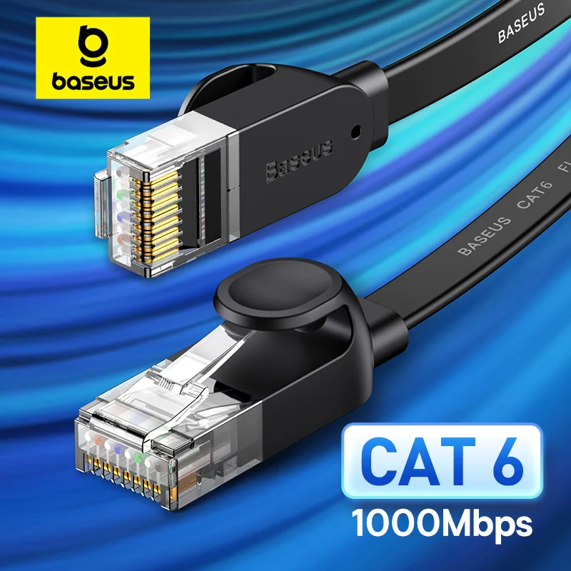 Baseus fast RJ45 cat. network cable. 8 40Gbps 8m braided black