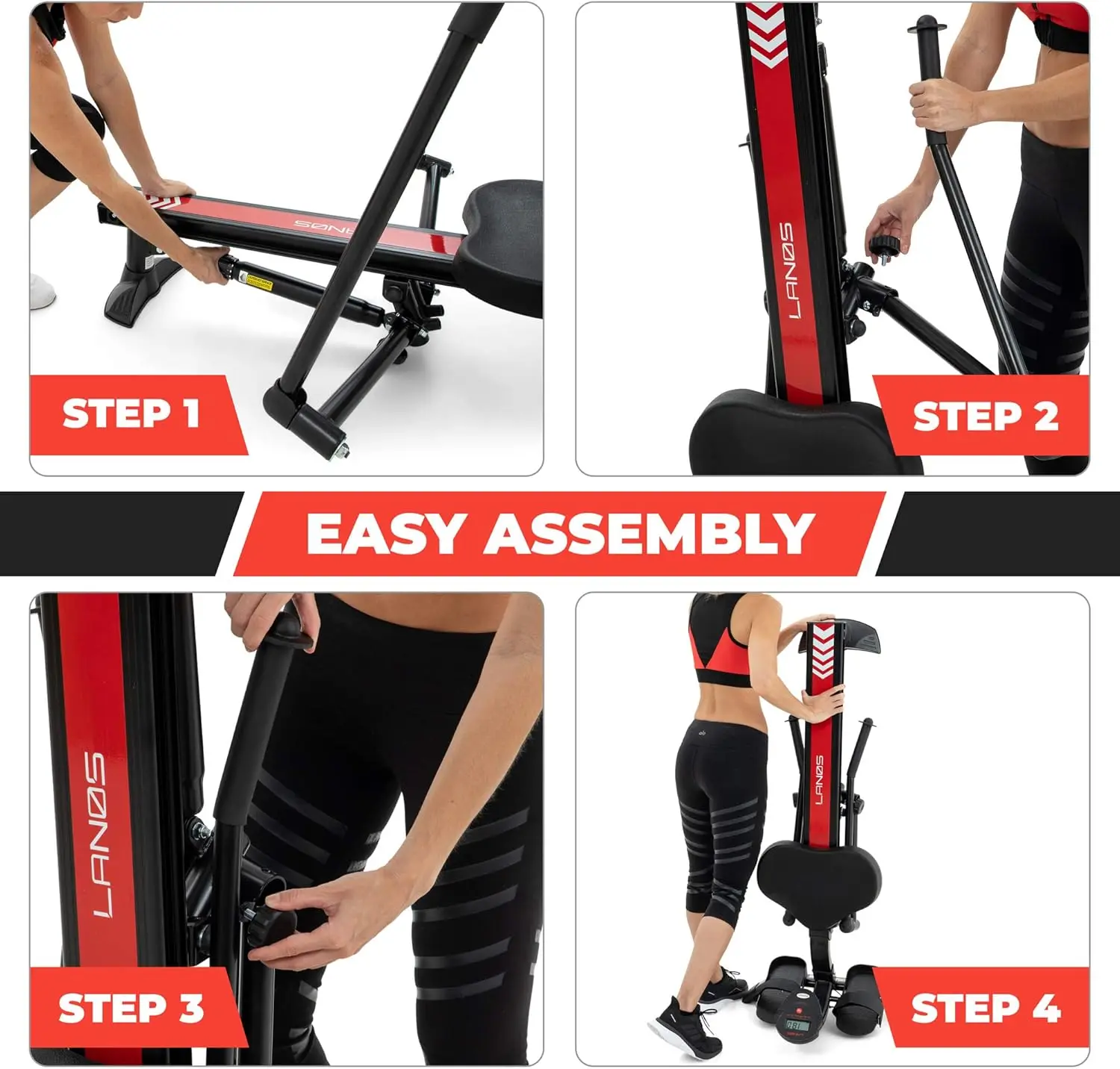 Hydraulic Rowing Machine Adjustable Resistance Rowing Machines for Home Use LCD Monitor Compact for Home Workout