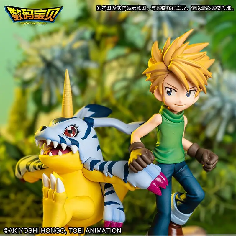 

Cute Cartoon Kawaii Anime Model Bandai Original Digimon Adventure Ishida Yamato Gabumon Action Figure Toys Gifts for Kids