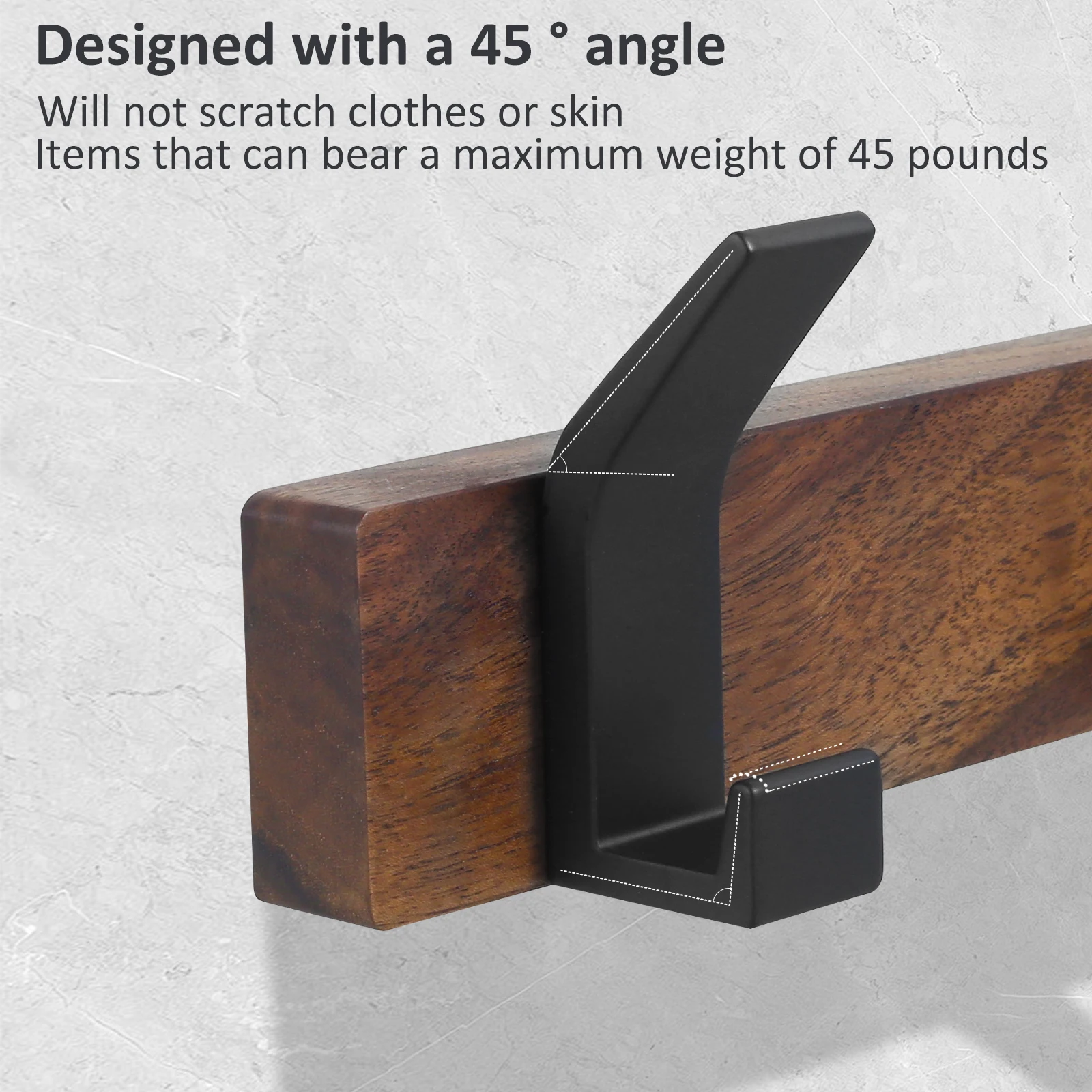 4Pcs Walnut Wood Coat Hooks Multi-purpose Wall-Mount Behind-door Key Clothes Hanger Hook Kitchen Bathroom Organizer Rack New