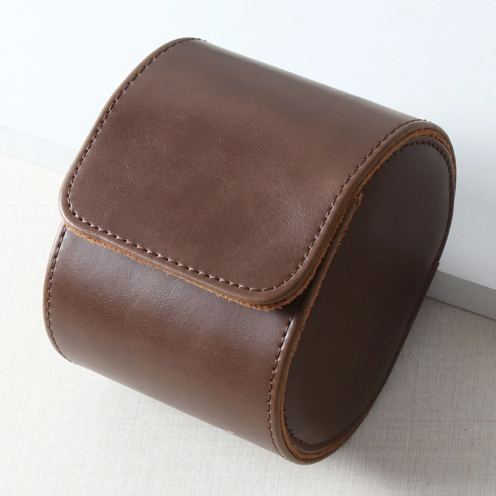 Black Brown Leather Material 1 slot Watch Box High Quality Luxury Watch Packaging Box Gift Packaging