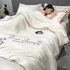 100% Washed Silk Summer Quilt Embroidery Smooth Ice Cooling Comforter for Bed Silky Solid Blanket Soft Cool Summer Blanket 1