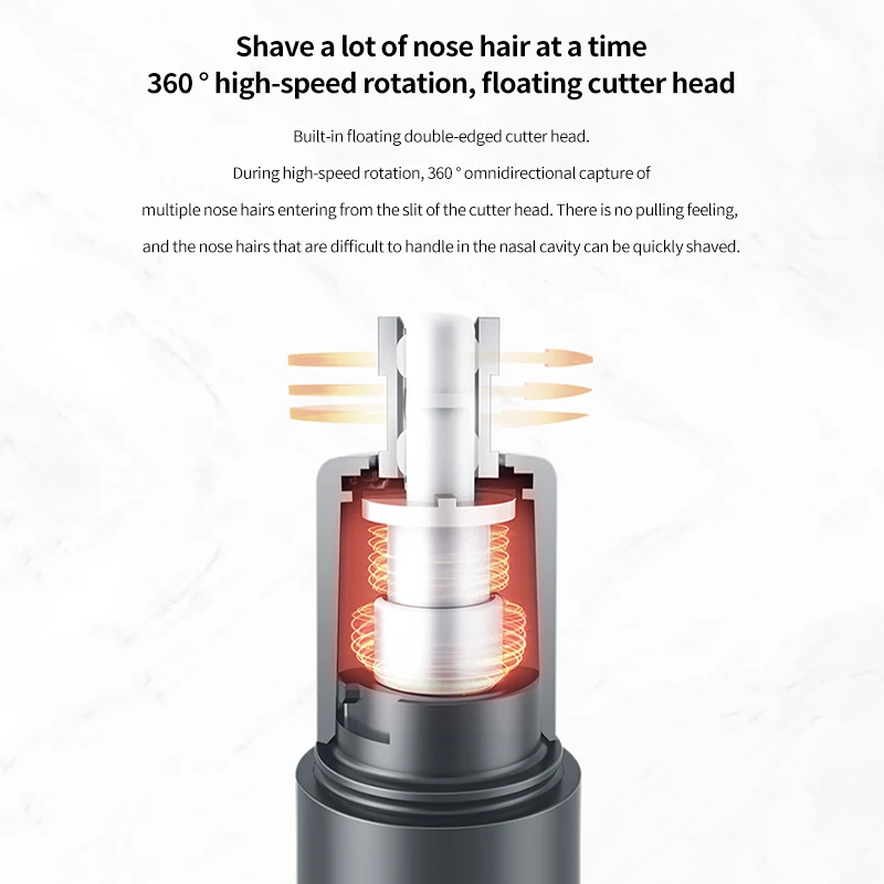 ShowSee Mini Electric Nose Trimmer Portable Ear Nose Hair Shaver Clipper Waterproof Safe Cleaner Men Removal Cleaner Tool 4