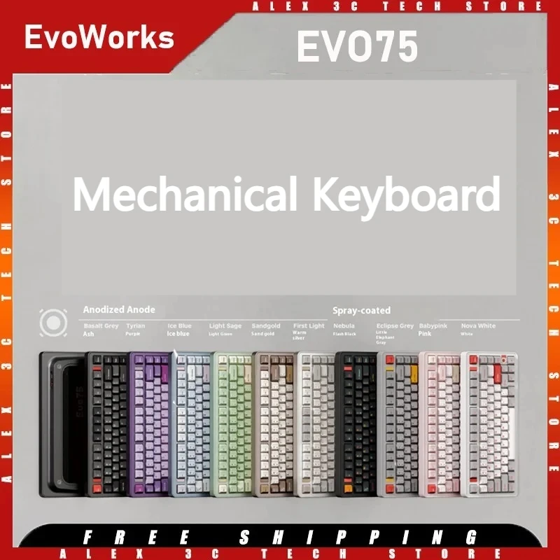 EvoWorks EVO75 Bluetooth メカニカルキーボード 2.4Ghz ワイヤレス