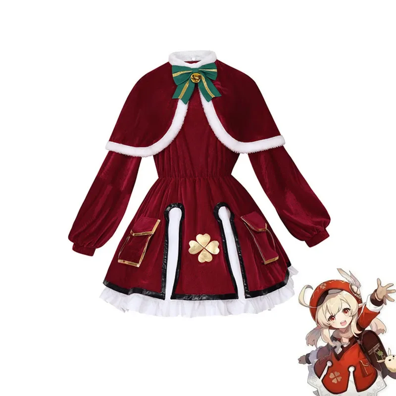 

Game Genshin Impact Clover Cosplay Christmas Costume Animation Cos Suit Christmas Dress