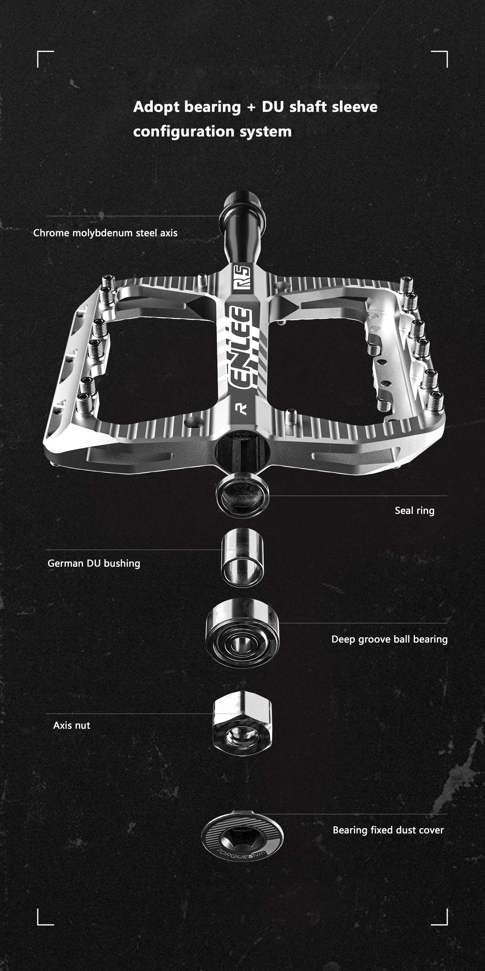 ENLEE Fahrrad Pedal Anti-slip Ultraleicht MTB Mountainbike Pedal Versiegelte Lager Pedale Fahrrad Zubehör Teile – Detail 3