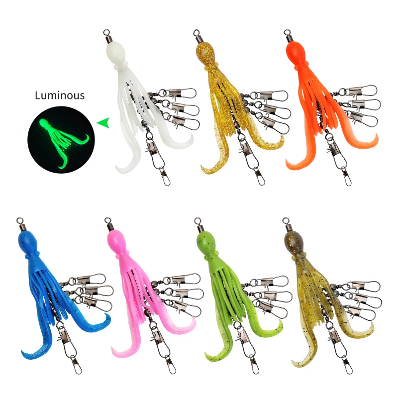  slider image of 2pcs Silicone Octopus Bait