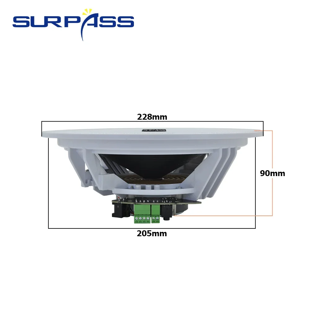 Home 4pcs Ceiling Bluetooth Speaker System 8 Inch 20W in Ceiling Speaker Built-in Digital Class D Amplifier Loudspeaker Hotel