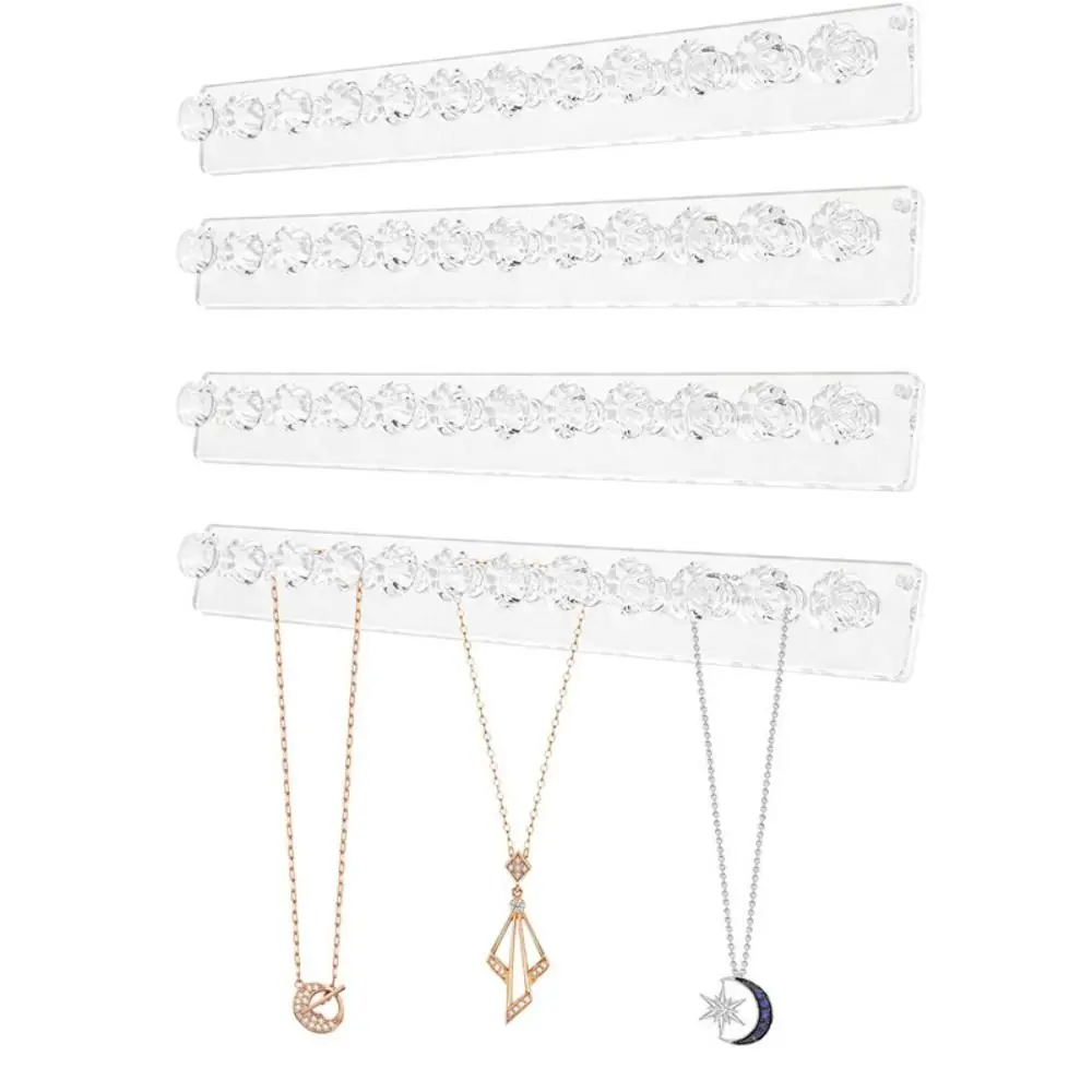 Durable Acrylic Jewelry Holder Transparent Pink Blue Wall-mounted Jewelry Hanger Home Storage Organization 6