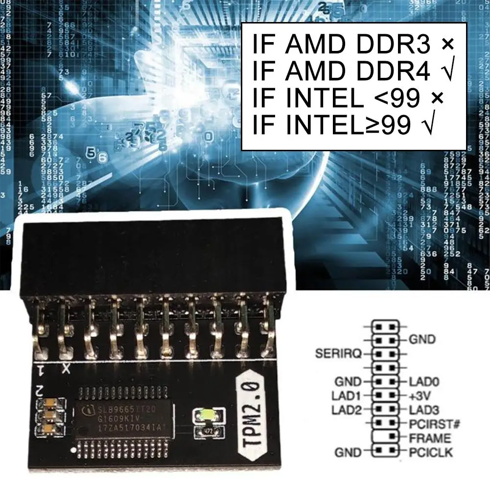 기가바이트 ASUS TPM 2.0 및 기가바이트 TPM 2.0 호환 보호 모듈, 트러스트 플랫폼 모듈, 20 핀