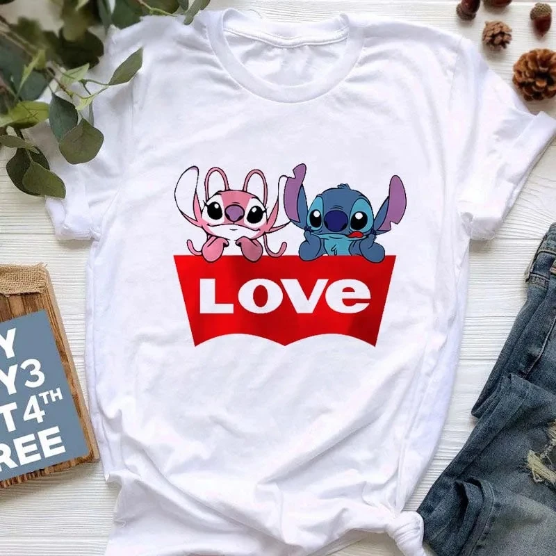 thumbnail image 1 of Camiseta de verano de Disney Lilo Stitch para niños, camiseta informal de algodón con estampado gráfico de dibujos animados, camiseta para niño y niña, ropa bonita para bebé, 1 of 5
