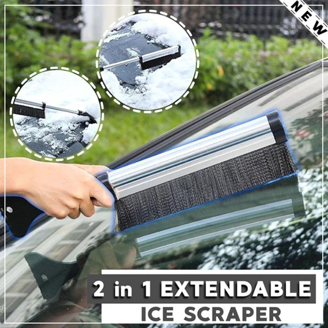 Grattoir à glace pour pare-brise de voiture, brosse à neige d'hiver,  déneigeur extensible en acier inoxydable, outil de nettoyage, balai,  accessoires de lavage - AliExpress