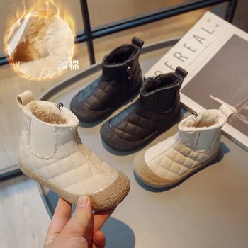 Winter Boots for Baby Boys Outdoor Girls Snow Boots Plush Children Cotton Shoes Non-slip Kids Casual Shoes Infant Toddler Shoes