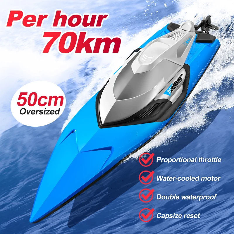 

50 CM big RC Boat 70KM/H Professional Remote Control High Speed Racing Speedboat Endurance 20 Minutes Kids Gifts Toys For Boys