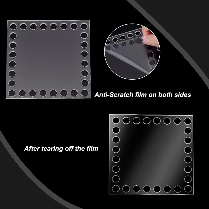 4pcs Crochet Bag Bottom 4 Sizes Square Acrylic Basket Base Transparent Basket Bottom Weaving Board for Knitting Crochet