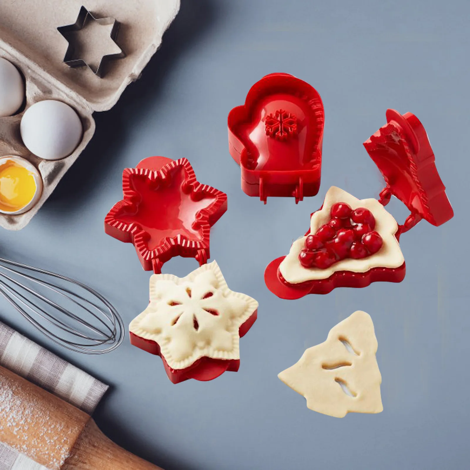 New 14x13cm Christmas Plastic Pie Maker Pumpkin/Strawberry/Fruits Shaped Pocket Pie Crust Dough Press Tools