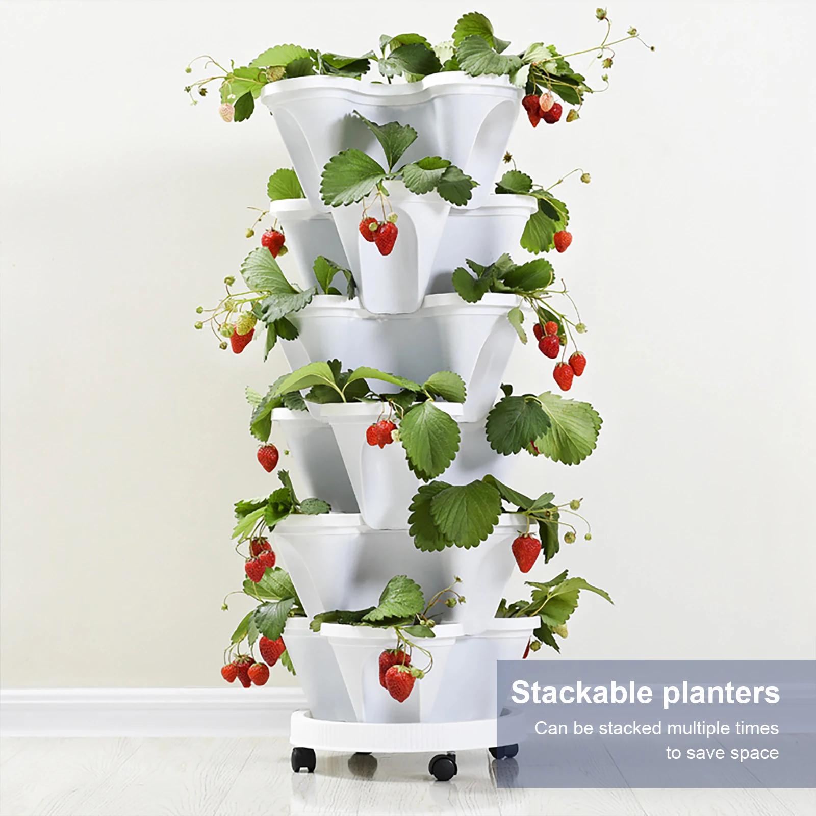 Stackable Vertical Planter Planting Nursery Pots for Garden Strawberry
