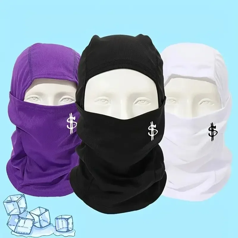 1PC Fashion Printed Balaclava Men's Summer Breathable Cycling Mask Cool Sunscreen Headcover Full Coverage Cycling Hat
