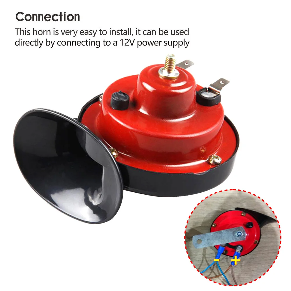 12V Super Laute Hupe 300DB Elektrische Schneckenhupe Wasserdichter Autolautsprecher für Universal Auto Motorrad LKW Boot Zug – Detail 6