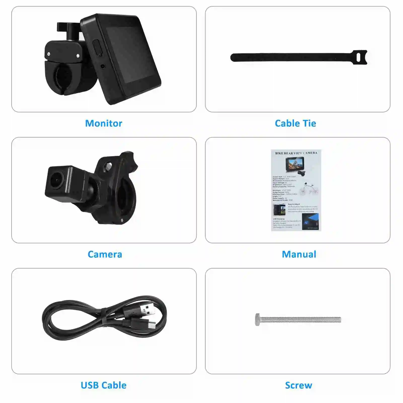 후방 카메라 자전거 후방 카메라 1080P 4.3인치 HD 디스플레이 화면 산악 자전거용 후방 카메라 전자 자전거 후방 카메라