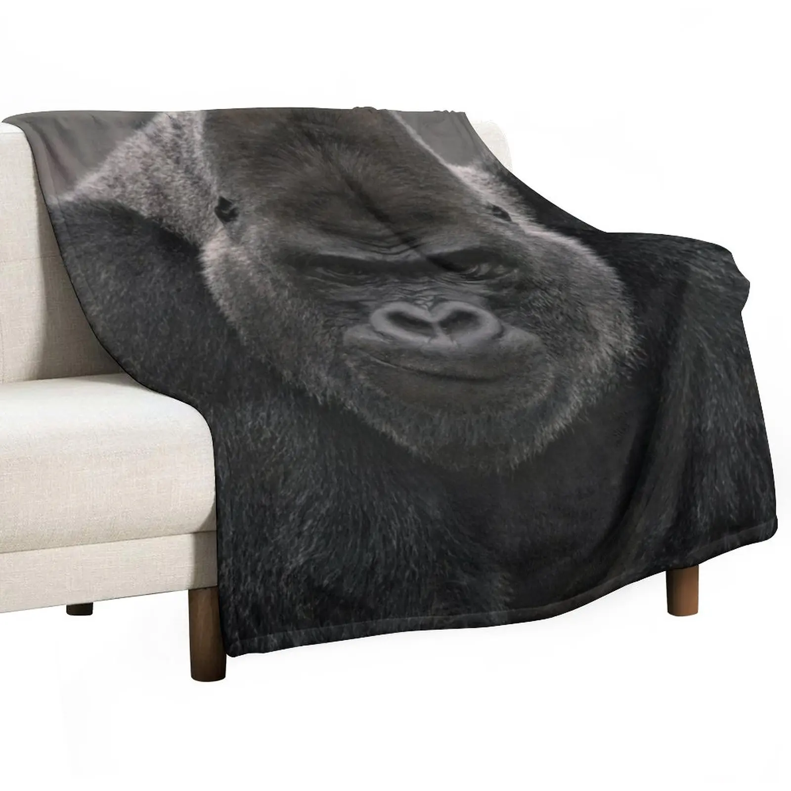 

Oumbi The Silverback Gorilla's Smirk Throw Blanket Thermal Blanket Flannels Blanket Luxury Blanket