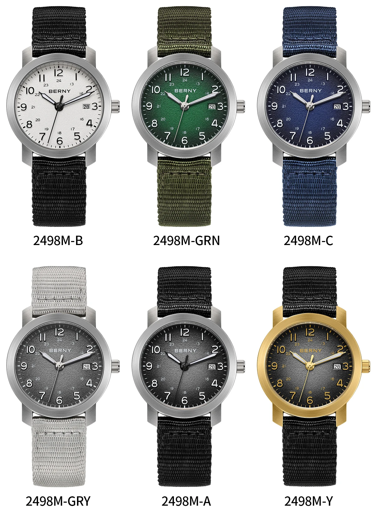 BERNY Herrenuhr, leuchtend, modisch, lässig, kleines Zifferblatt, Herren-Quarzuhren, leichter Kalender, leicht ablesbare Herren-Sport-Armbanduhr – Detail 8