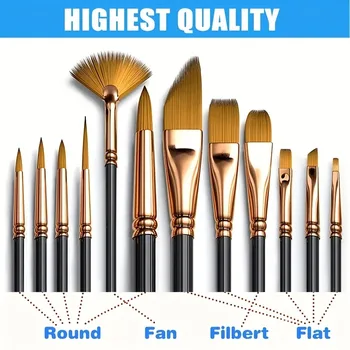 12-Piece Flat Brush Set 1