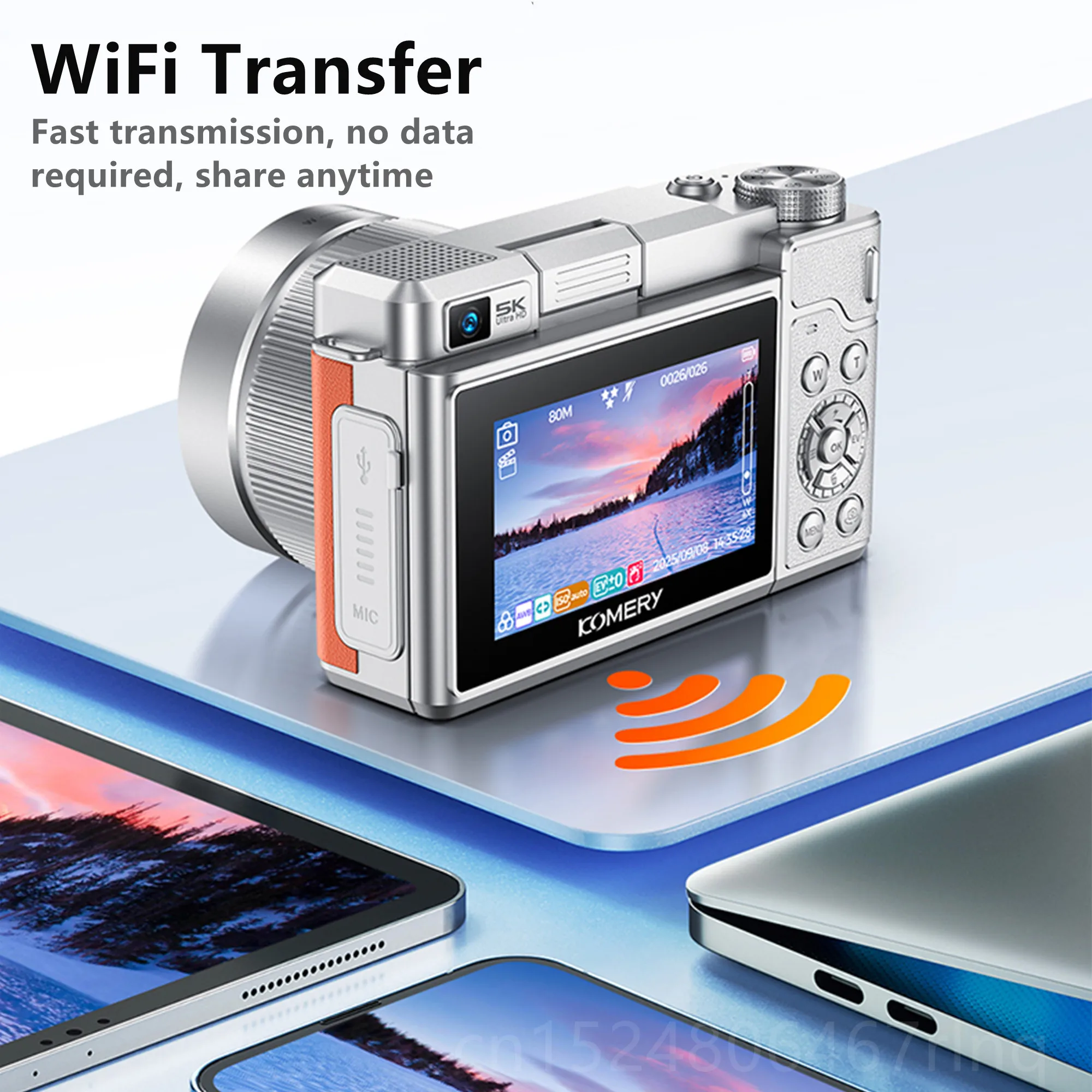 送料無料5K Digital Camera, WiFi Vlogging Camera with 32G SD Card, 48MP Autofocus Compact Camera 6-Axis Stabilization Travel Camera with UV Fil並行輸入 5K Digital Camera - WiFi 75MP Cameras for UK | Ubuy
