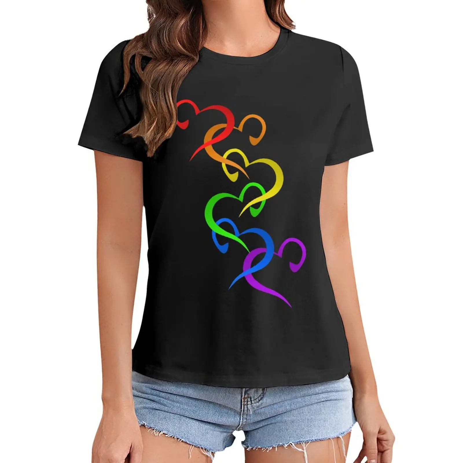 

Hearts of PRIDE T-Shirt animal print blacks Top Women