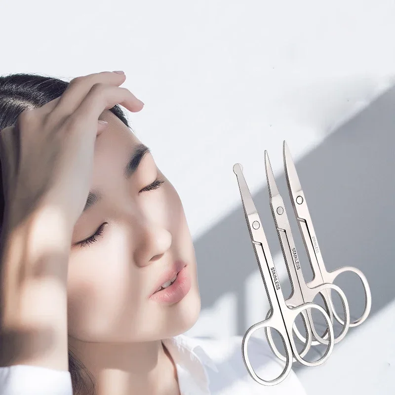 New Professional Stainles Nails Eyebrow Nose Eyelash Cuticle Trimmer Epilator Scissor Manicure Tool Curved Pedicure Scissors Hot 6