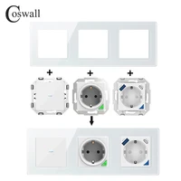 COSWALL Glass Touch Switch DIY Module WIFI / Zigbee Smart EU Wall Socket With PD 20W Type-C & A Dual USB Fast Charger - Image 2
