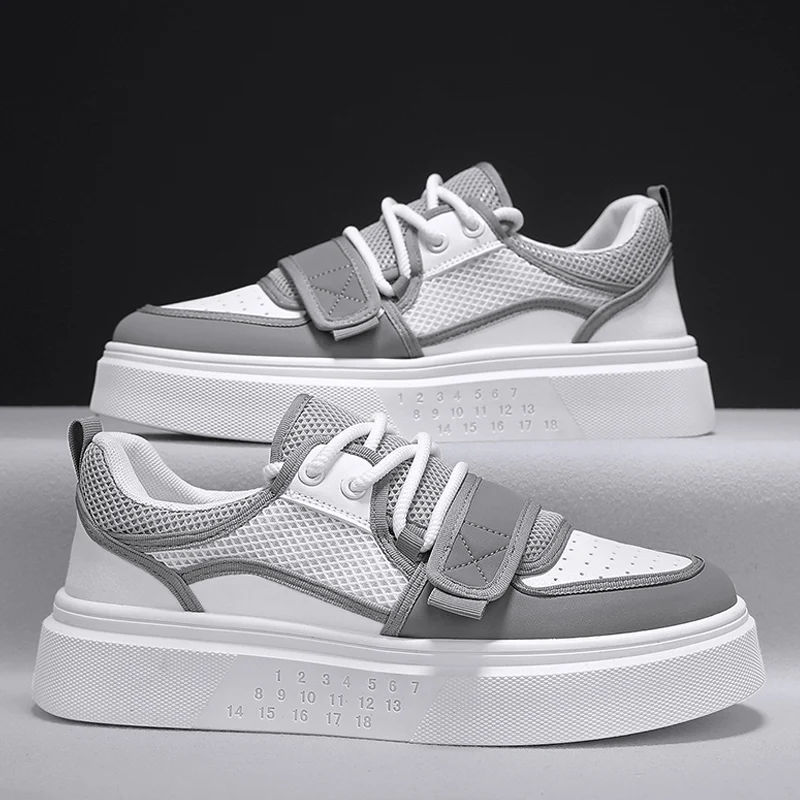 New Fashion Men Vulcanized Shoes Street Skate Outdoor Casual Shoe Mesh Breathable Autumn Anti Slip Sneakers Walking Shoes 4