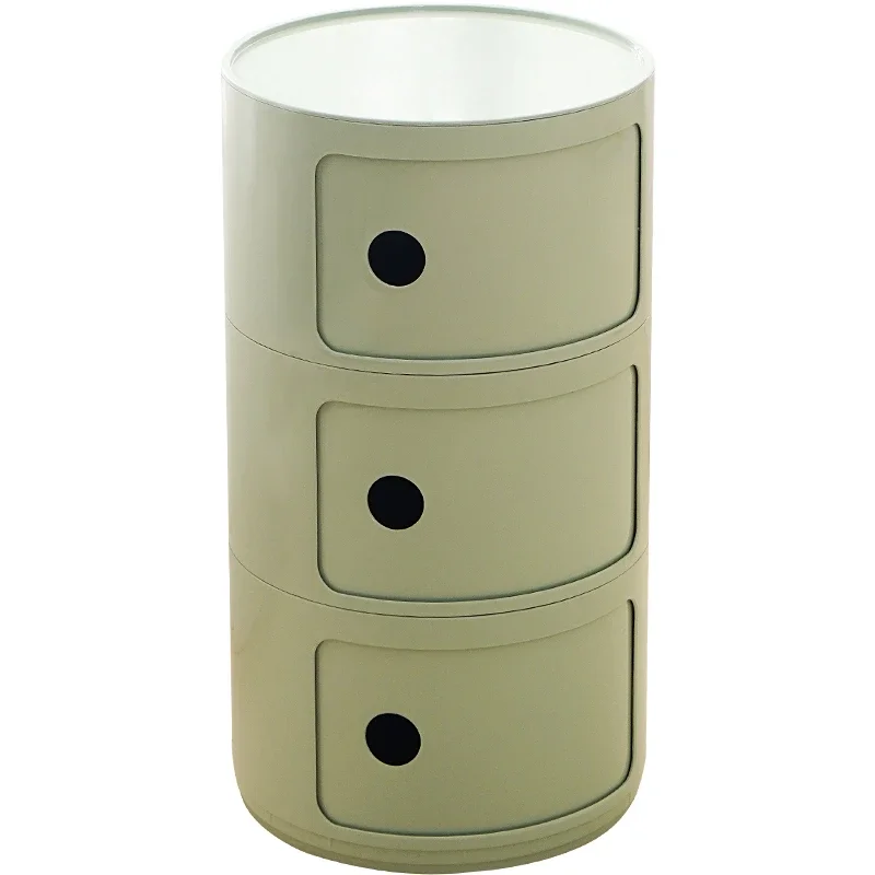 Anti-slip Nordic Round Coffee Table Sliding Door Modern Desk Large Capacity Bedroom Cabinet Stylish Design