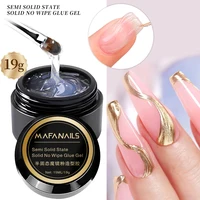 19g/5g Solid Nail Glue Gel for Diamond Rhinestones Nail Charms DIY Press on Nails No Wipe Glue Gel Manicure Strong Adhesive Gel 1